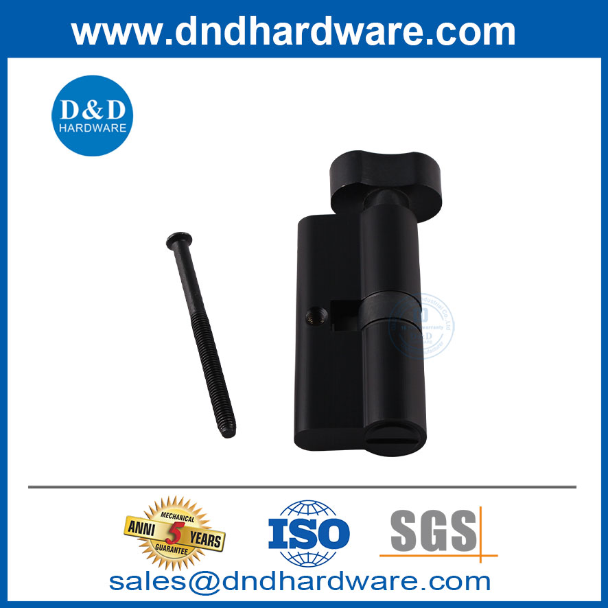 Cylindre ouvert unique pour la porte de la salle de bain Black 70 mm verrouillage de porte Cylindre-DDLC007