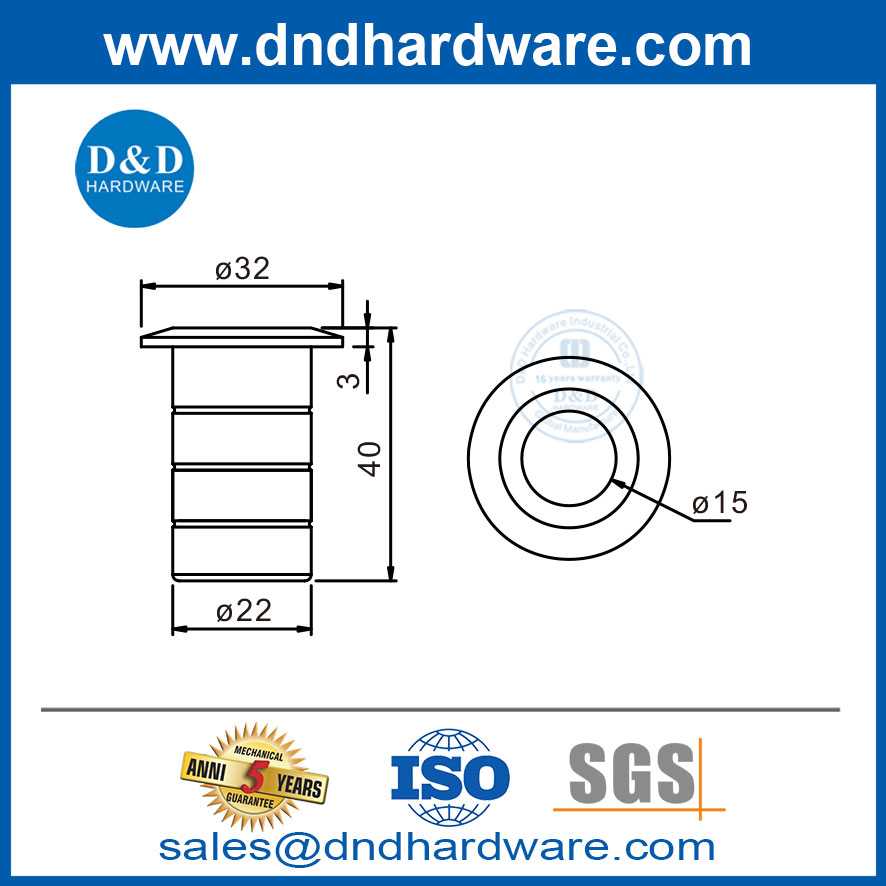 Porte principale en acier inoxydable Épreuve de poussière pour la porte Bolt-DDP006
