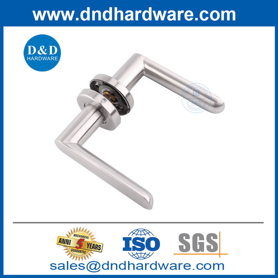 Acier inoxydable poignée de porte intérieure moderne Luxury Round Rose Porte Lever Handle-DDSH009