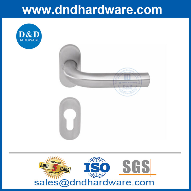 Acier inoxydable 304 Poignée de plaque de panneau étroite tubulaire pour porte en aluminium-DDNH002