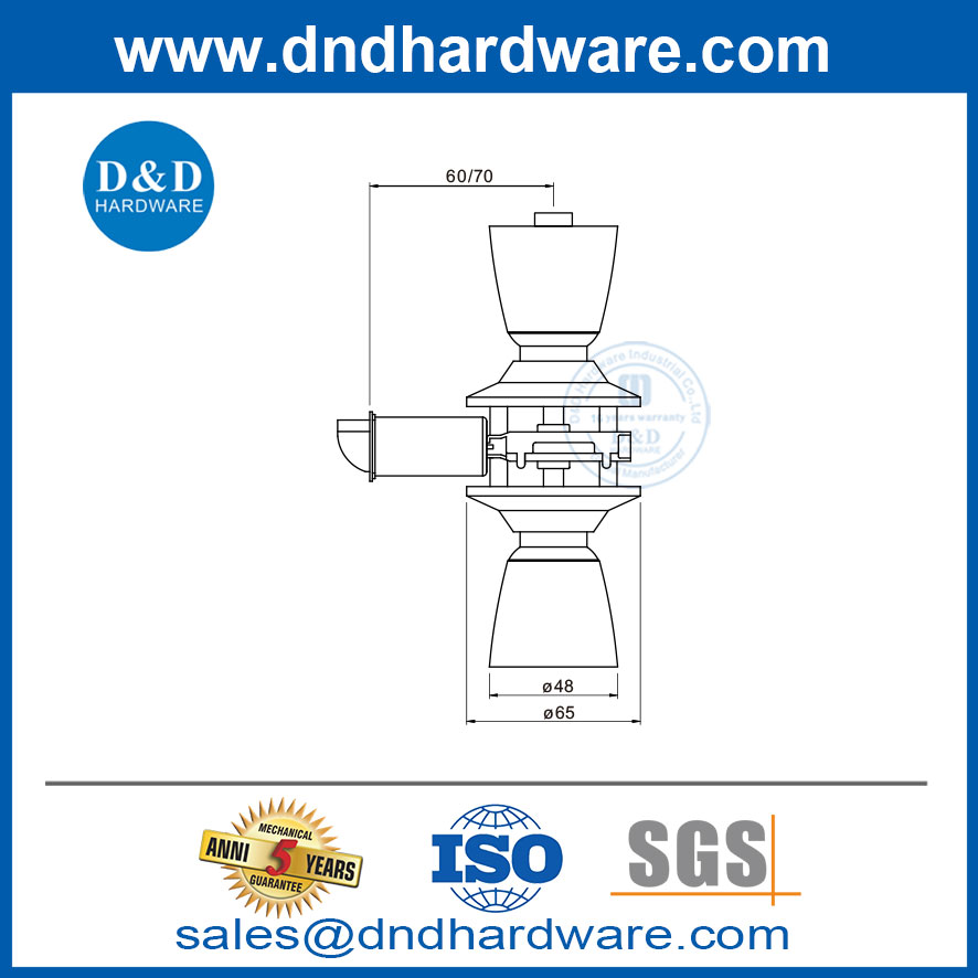 Porte d'entrée Double serrures en acier inoxydable Lockset de verrouillage de porte de sécurité-DDLK004