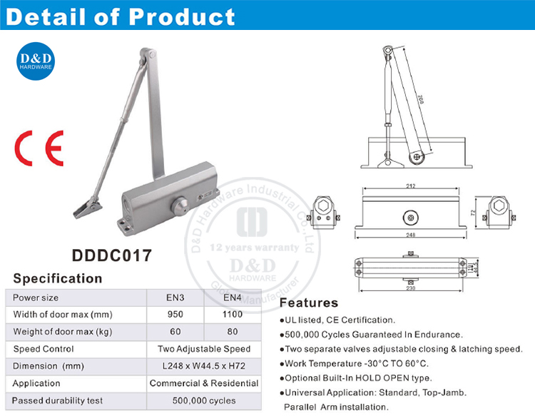 BS EN1154 Door Closer-D & D Hardware