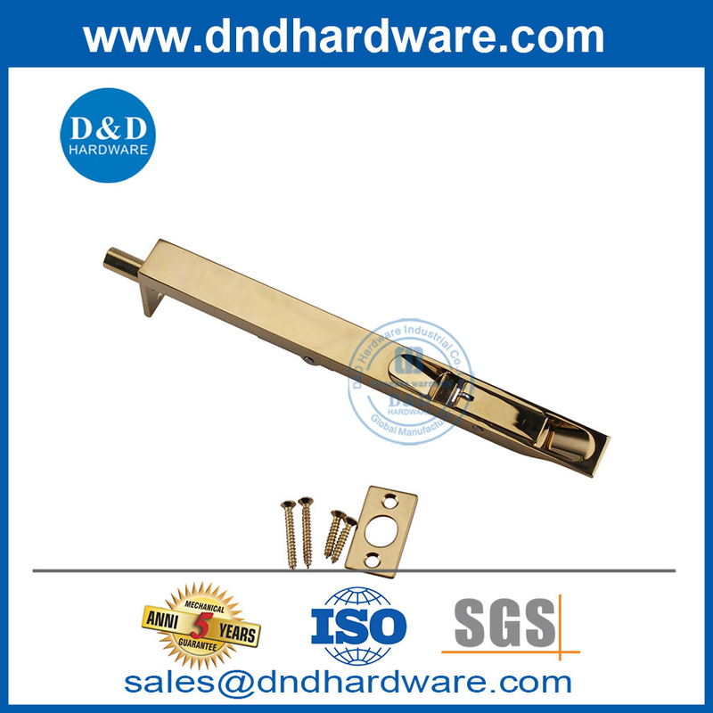 8 pouces en laiton satiné SS Boulon à chasse d'eau lourd pour la porte en bois-DDDB001