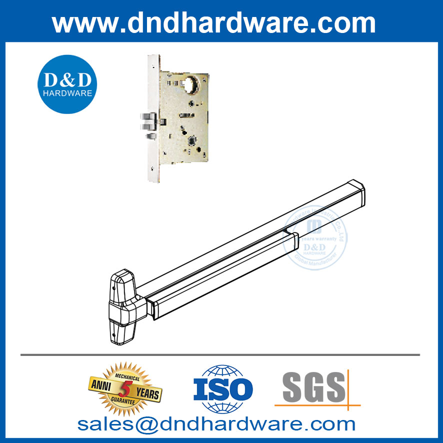 Porte en acier inoxydable et en aluminium avec panique matériel morterie verrouillage de panique bar-ddpd302