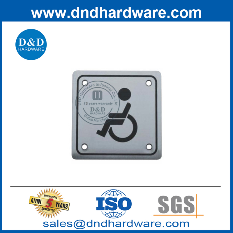 Carré en acier inoxydable Désactiver la porte de porte de toilette Plaque-ddsp