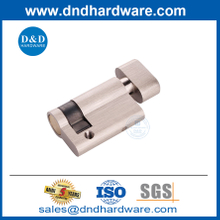 Cylindres de serrure en nickel en laiton massif en laiton Euro Halklinder avec ThumbUntur-DDLC009