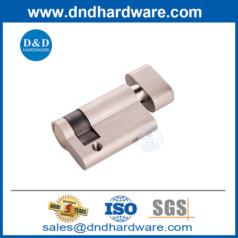 Cylindres de serrure en nickel en laiton massif en laiton Euro Halklinder avec ThumbUntur-DDLC009