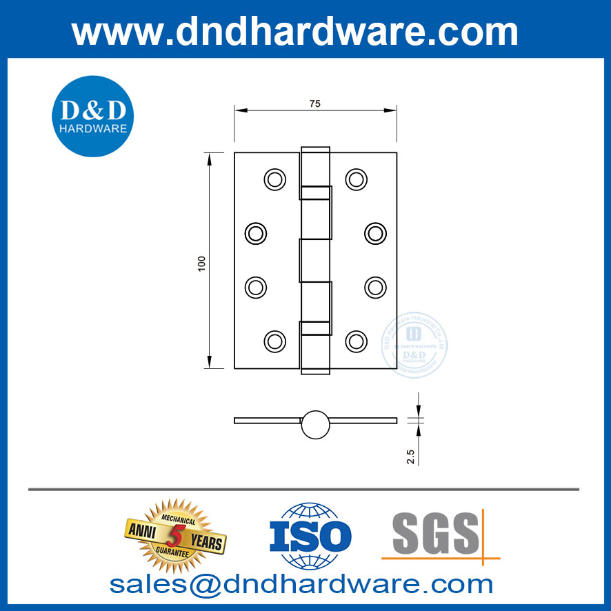 100 mm de porte à billes de porte charnière charnière en acier inoxydable charnière pour le marché australien-DDSS058