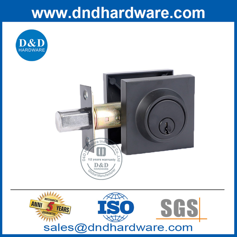 MATT BLAKC ZINC ALLOY Square Type One-Sison Porte de porte Lock-DDLK031