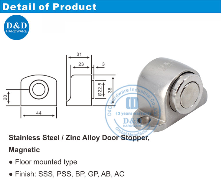Silver Door Stop-DDDS031 