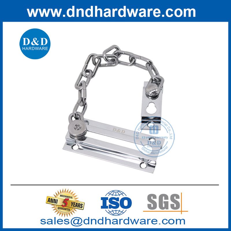 Matière en laiton Polon Chrome Wood Door Chain Lock pour le marché européen-DDDG005