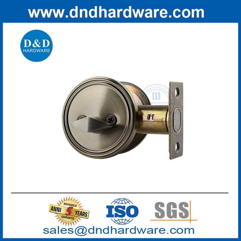 Lock de porte d'entrée en laiton antique en acier inoxydable