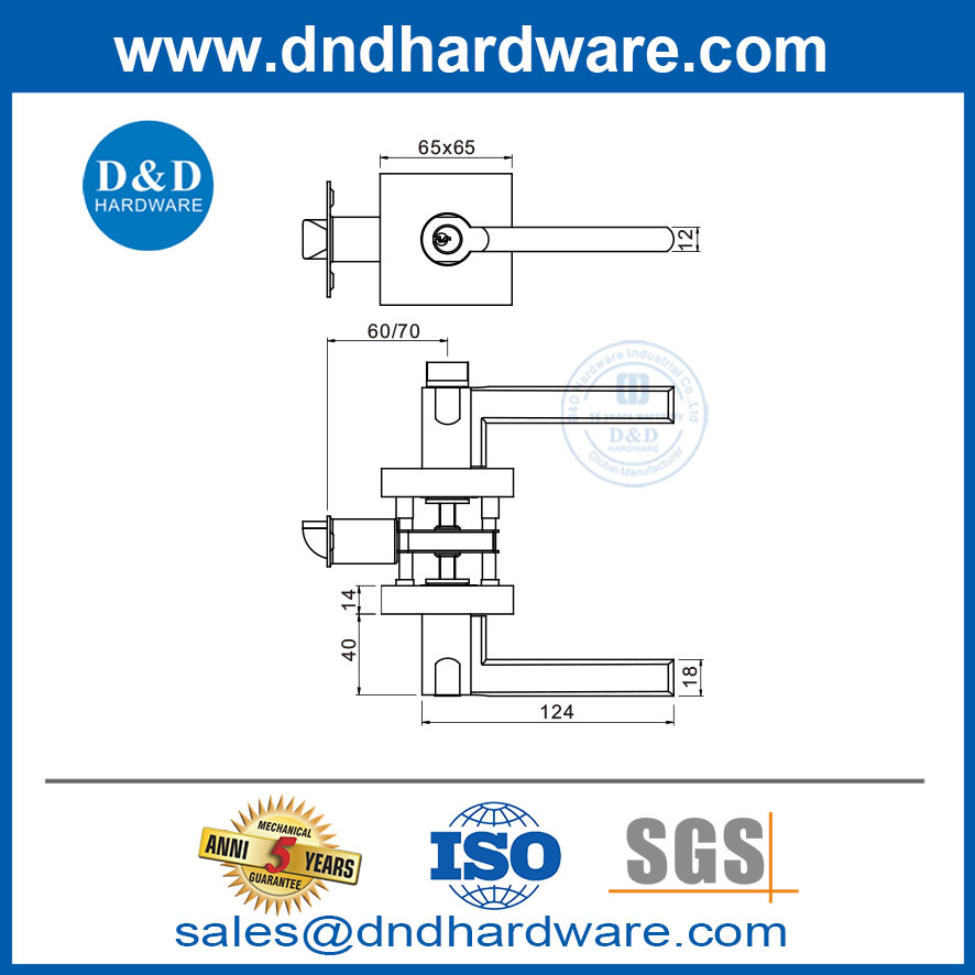 SETRANCE ENTRÉE DE SÉCURITÉ LOCKET ZINC ALLIAGE LEVER LOCKSET-DDLK019