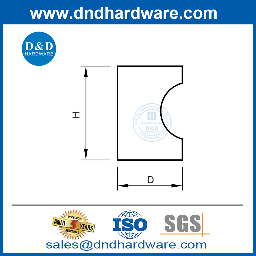 Horaire d'armoire de cuisine en acier inoxydable Handle de traction de traction de tracture de porte poignée de porte de porte bouton-ddfh065