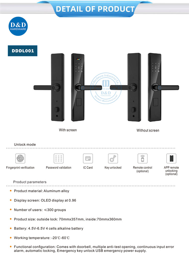 Verrouillage de porte d'empreinte digitale 
