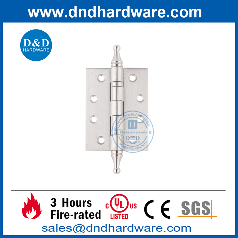 Charnière de porte en acier inoxydable de 4 pouces avec pointe en couronne-DDSS034-B