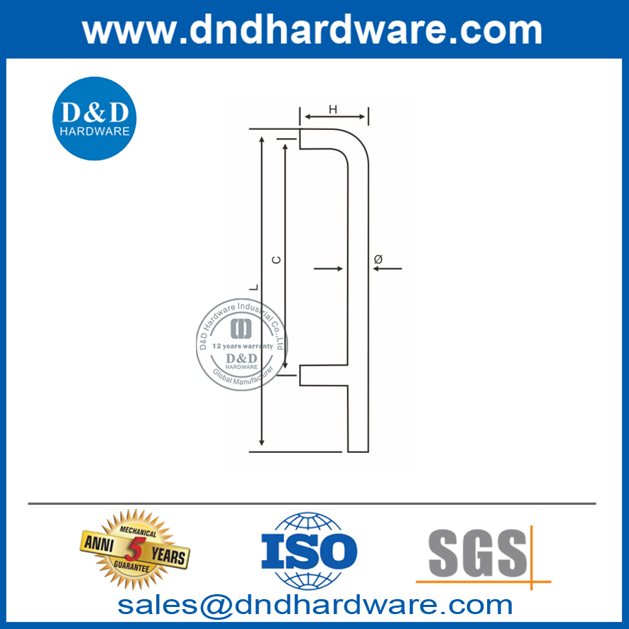 Porte en verre d'intérieur de poignée de traction d'acier inoxydable d'usine de la Chine -DDPH010