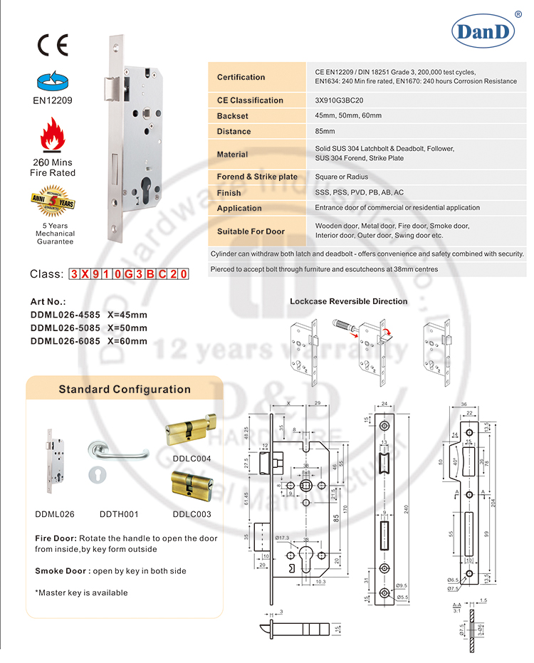 Sash Lock-DDML026-D & D