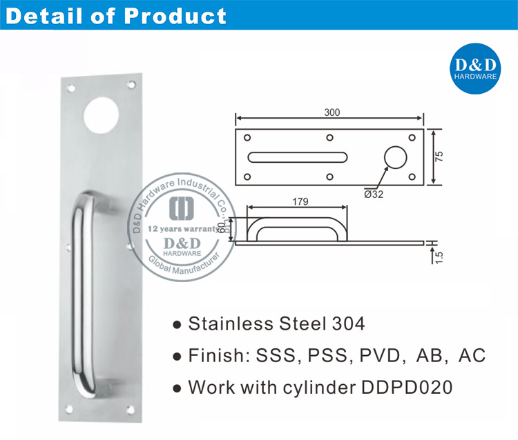 Latch de nuit Plate-DDPD011-D & D Hardware