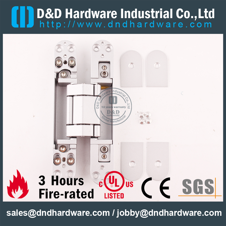 Charnière cachée réglable 3D résistante de ponçage de ruban de 180 degrés pour la porte de bâtiment-DDCH008-G80SS