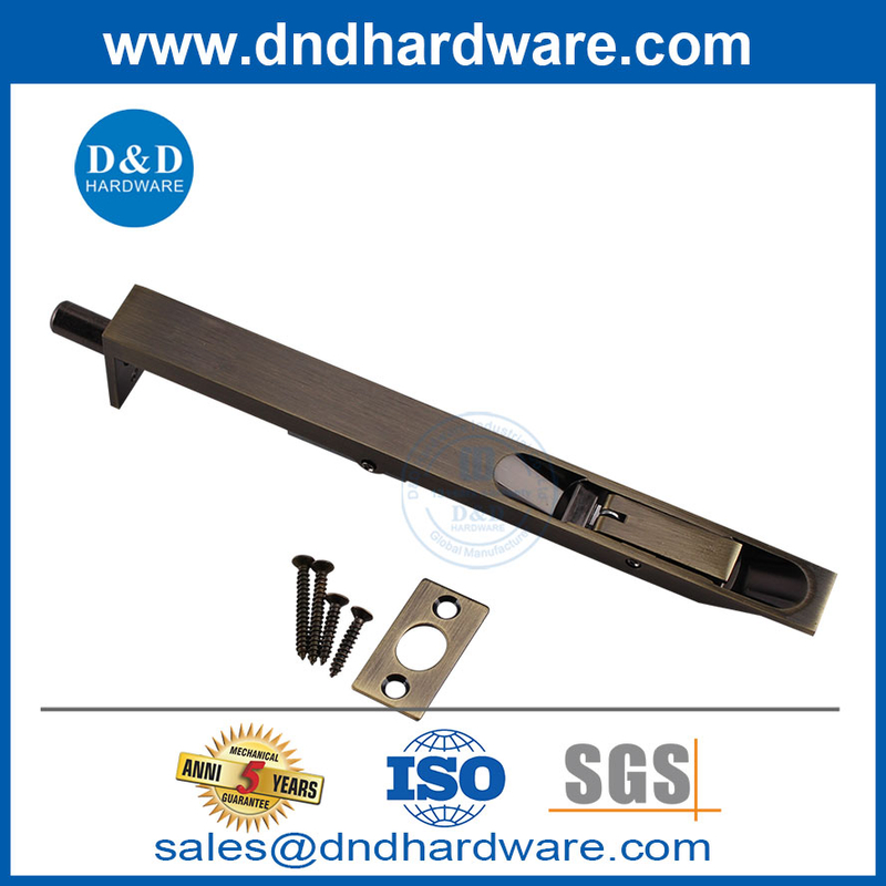 Lournière 8 pouces Grade SS304 Antiquité en laiton caché F Type F Flush Bolt-DDDB001