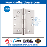 Types de charnières de porte en acier inoxydable Bhma UL Hinge de porte avec incendie ddds001-Ansi-2