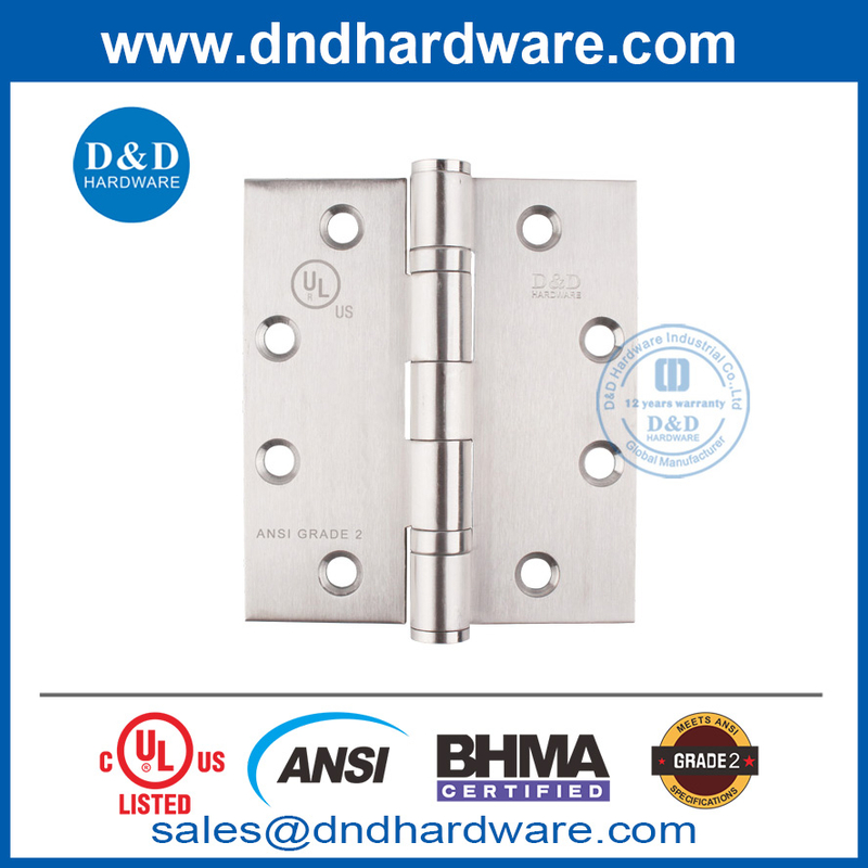 Hinges de porte intérieure BHMA en acier inoxydable UL Listé Fire nominal porte Hinge-DDSS001-ANSI-2