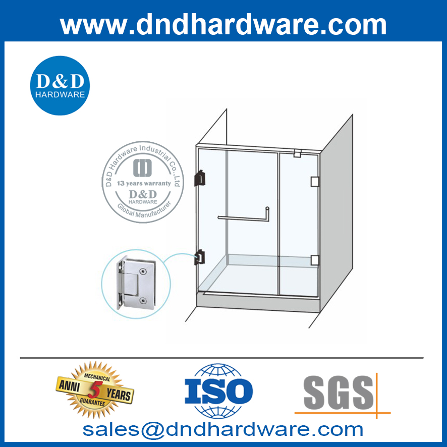 Porte en verre en acier inoxydable pivot de charnière de douche de douche porte de porte de porte-ddgh001