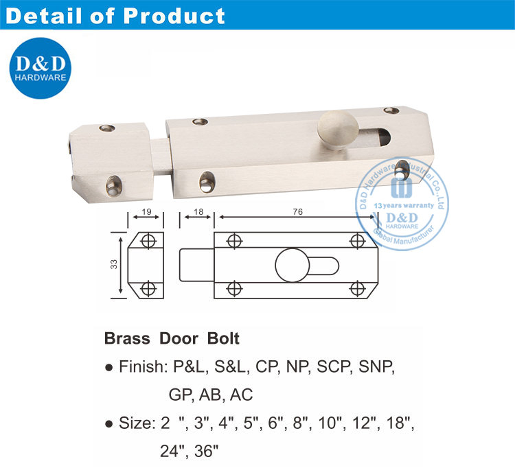 Boulon en laiton Boult Barrel 