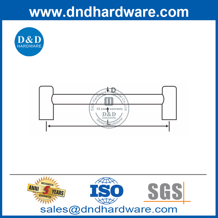 SS304 Design moderne D Type Closet Door Furniture Handle-DDFH004