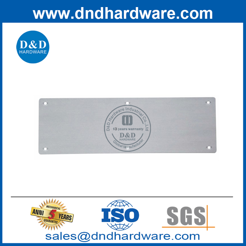 Plaque de coup de pied en acier inoxydable de sécurité pour en bois et en métal DDKP001