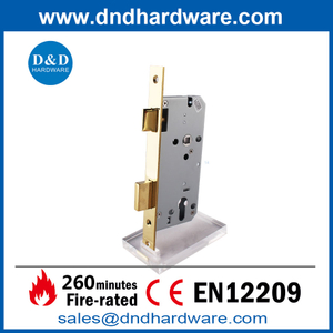 Serrures d'or et en or EN12209 Fire Classé SS304 Porte en laiton Polied Door Lock-DDML009 