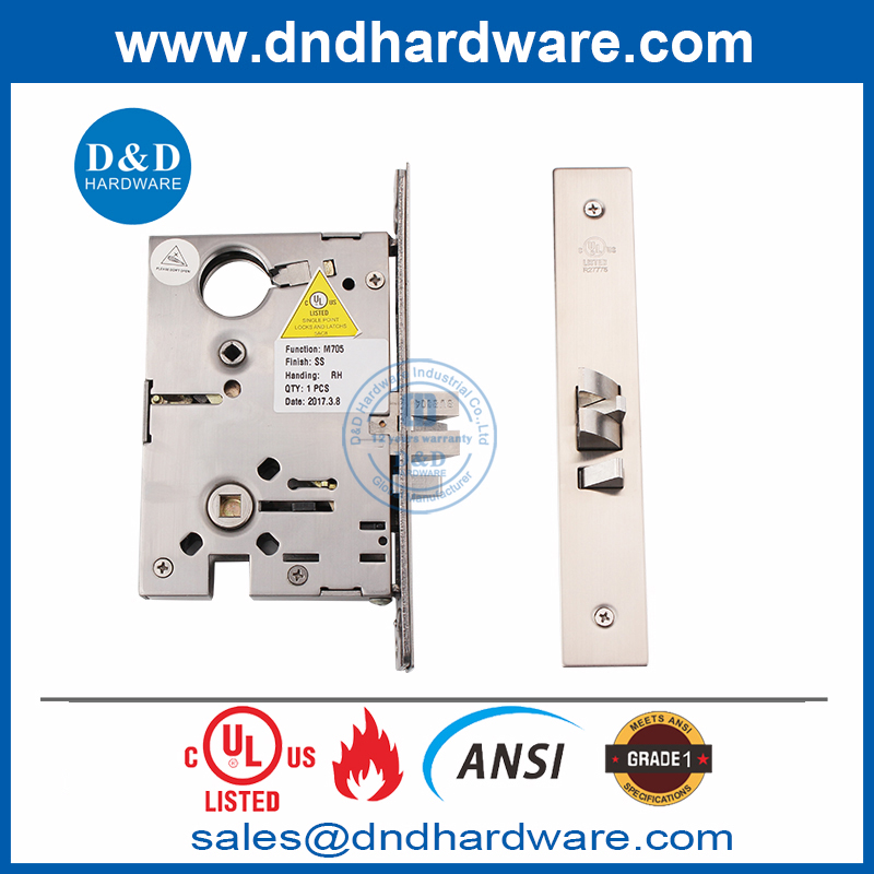 Verrouille de porte de classe de classe 1 en acier inoxydable UL ANSI pour doubles portes-ddal05 F05