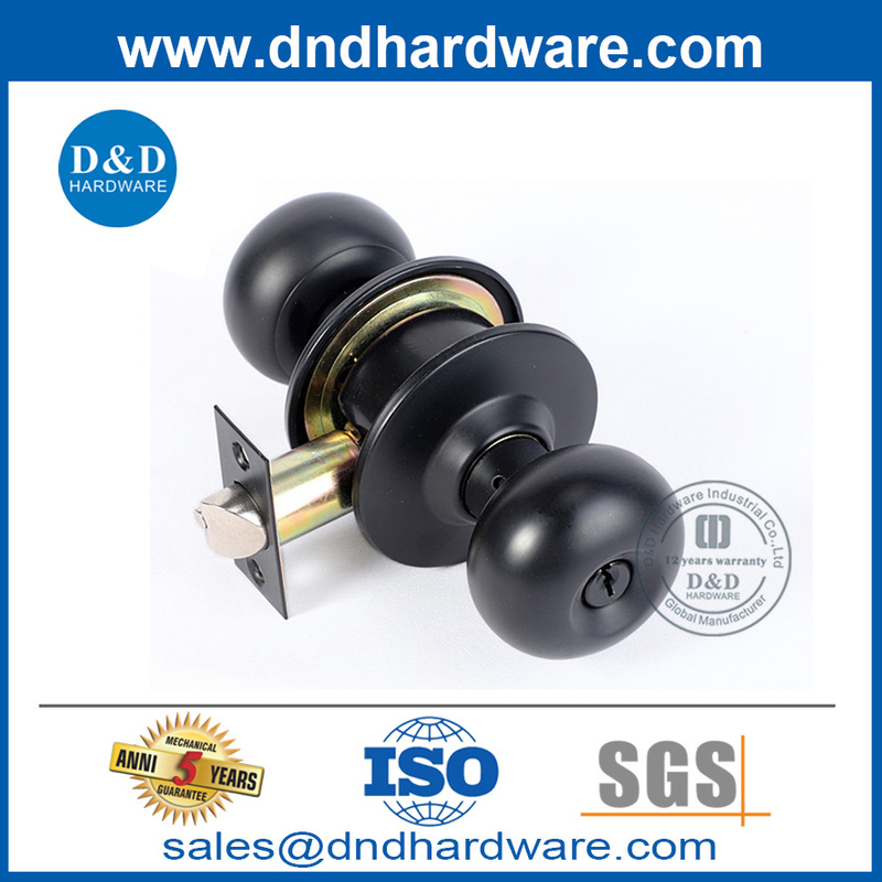 Alliage de zinc Matt Black Ball Type de porte Bouton de porte pour la porte extérieure-DDLK068