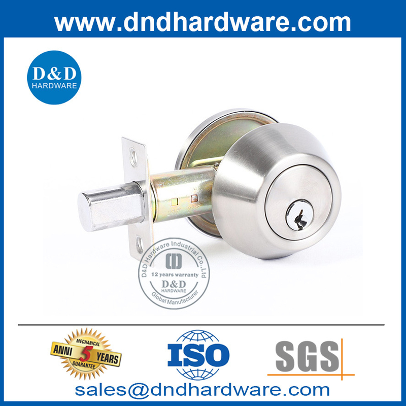 Type rond en alliage zinc argenté Couleur de porte de porte verrouillage de porte mortelle mortelle-ddlk024