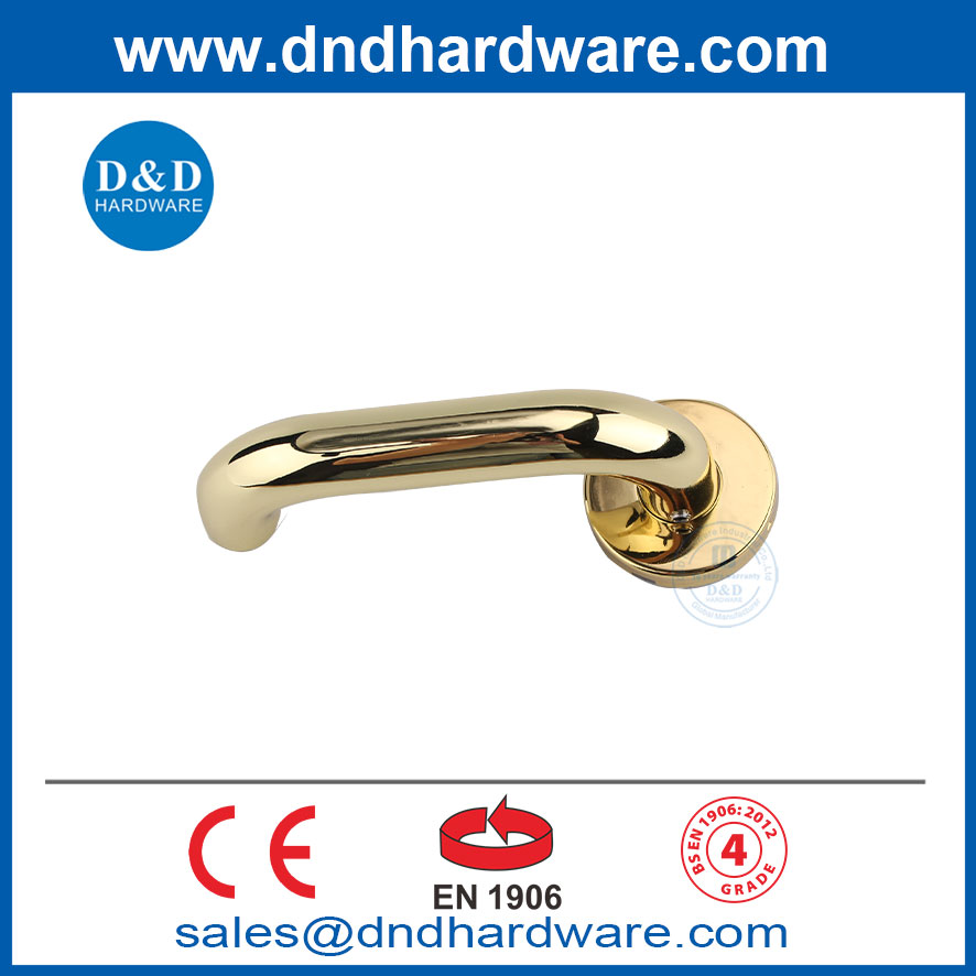 EN1906 Gold Gold European Room Door Lever Propre intérieur sur Rose-DDTH001
