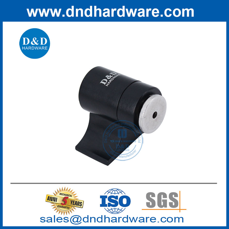 Porte-arrêt de porte magnétique noire en acier inoxydable pour la porte extérieure-DDDS033