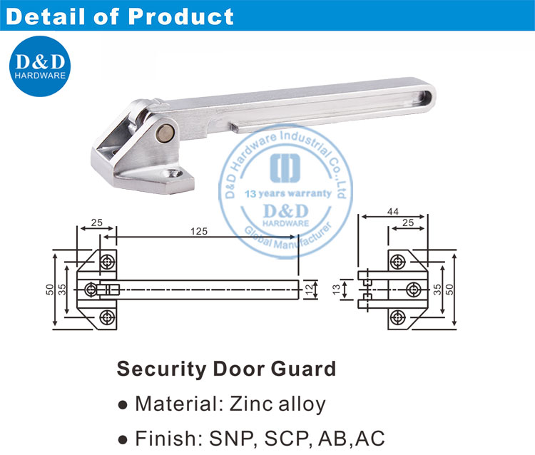 Garde de verrouillage de la chaîne d'appartements Lock 