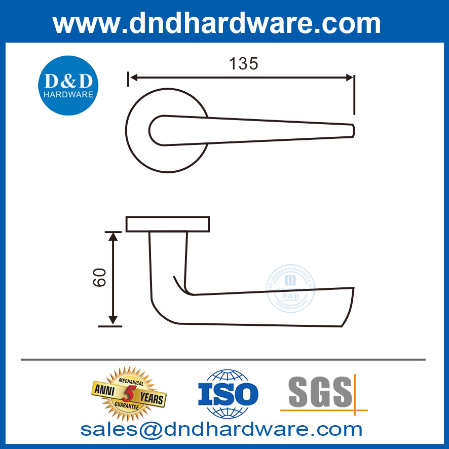 Acier inoxydable 304 Handle verrouillage verrouillage de verrouillage de serrure extérieure poignée de porte-DDTH034