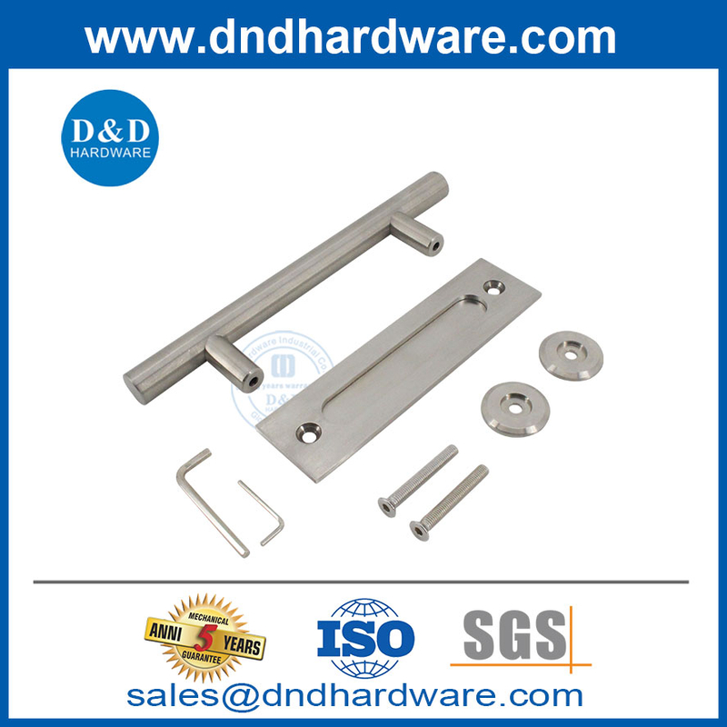 Hardware de porte de grange à double porte en acier inoxydable rince