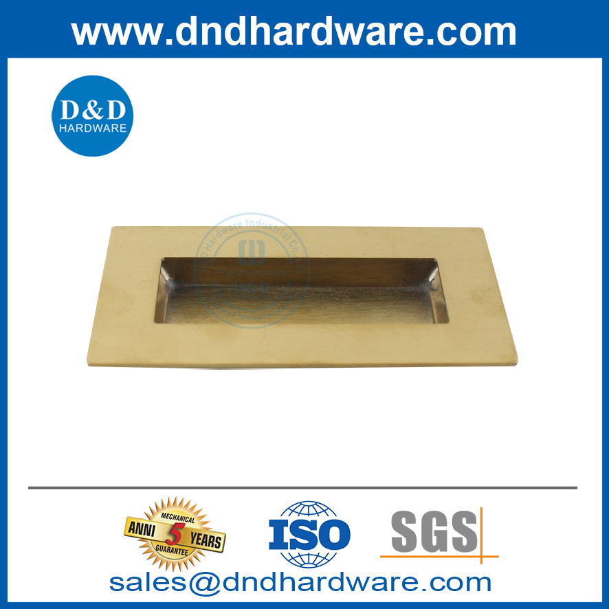 Tiroir en bois doré poignée de l'armoire en acier inoxydable cache des tractions à chasse d'eau-DDFH009-B