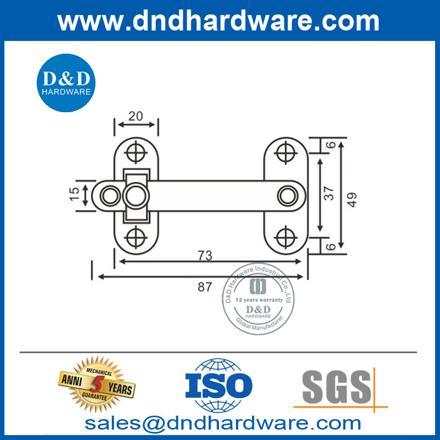 Garde de porte robuste en acier inoxydable spécial pour porte interne-DDDG006