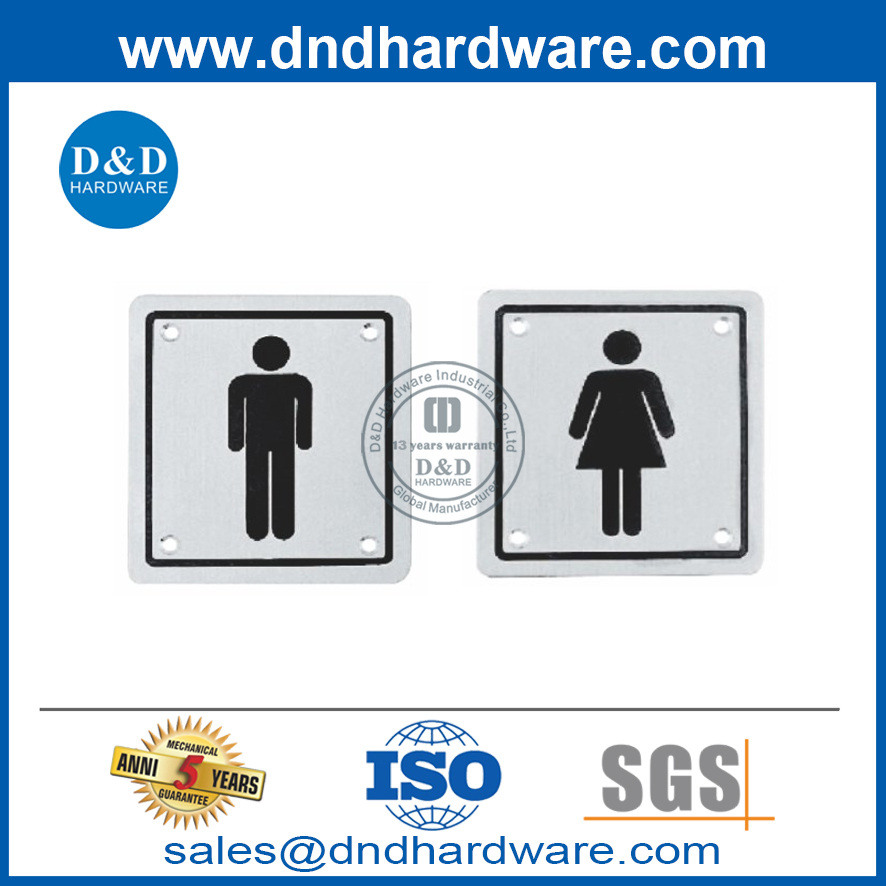 Plaque de porte de toilette pour lavabo masculin en acier inoxydable Plaque-DDDSP001