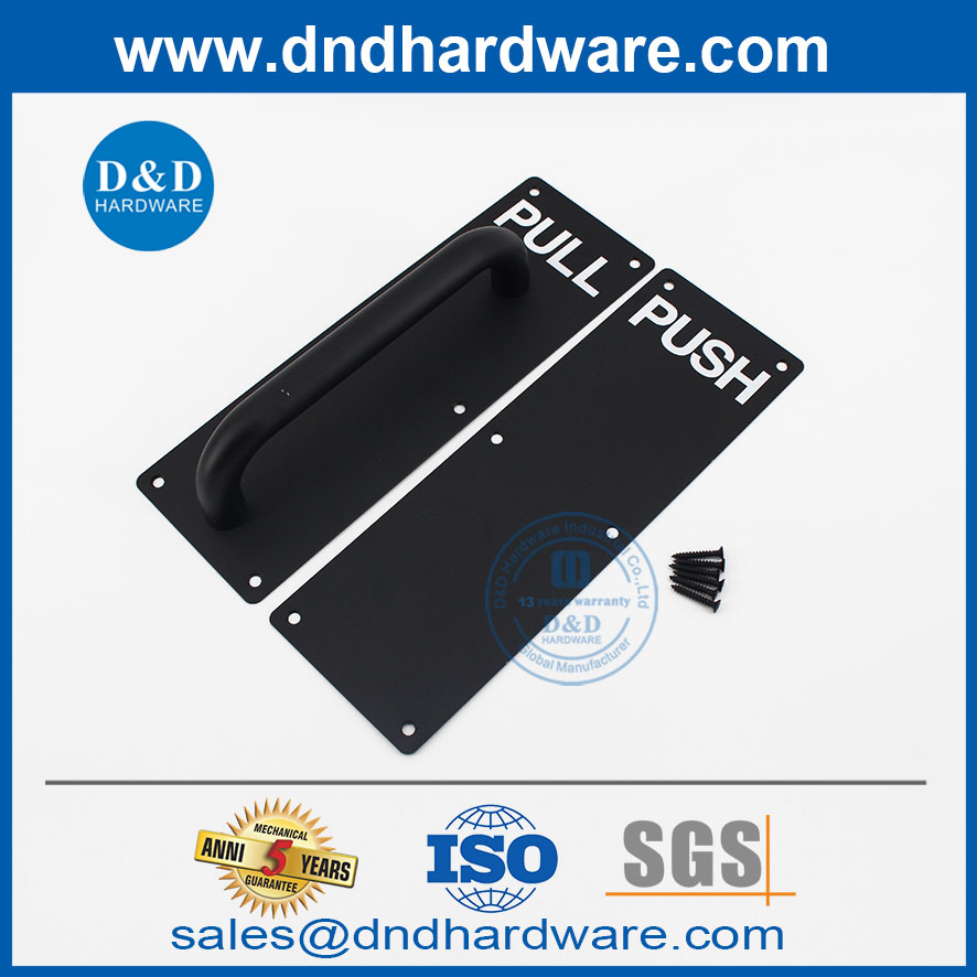 Conception moderne en acier inoxydable poussoir et plier plaque avec poignée de porte-DDPH023