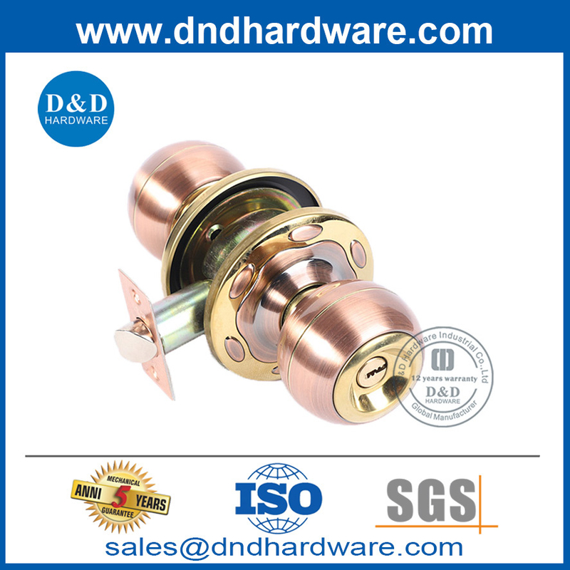 Cuivre antique en alliage en zinc et bouton de porte polonais pour une porte intérieure-DDLK054