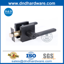 Square Rosette Handle Black Handle Tubulaire Porte de verrouillage Set-DDLK087