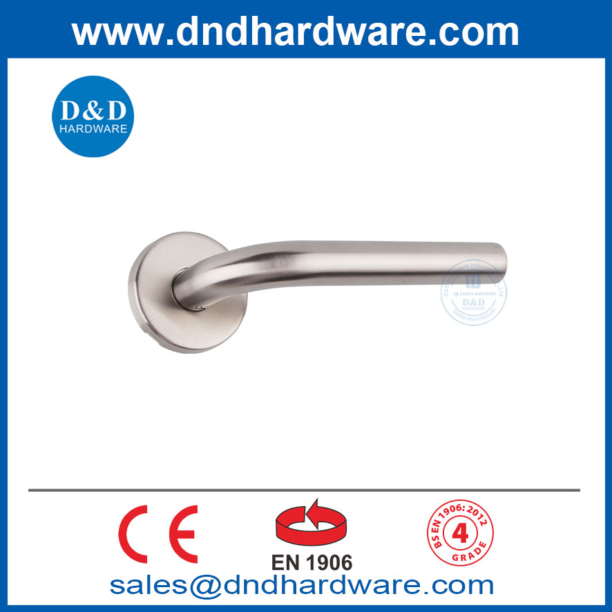 Styles de poignée de porte EN1906 Levier en acier inoxydable poignées de porte extérieure-ddth002