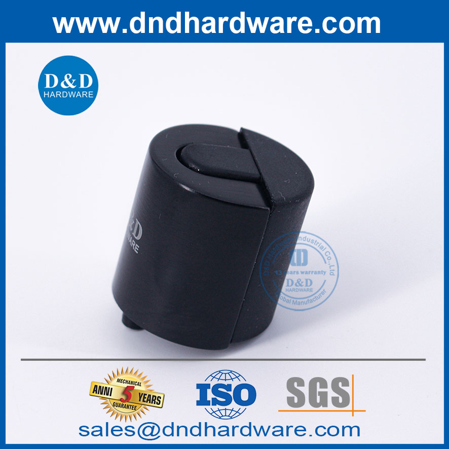 Black en acier inoxydable noir gros bouchée de porte en caoutchouc-ddds012