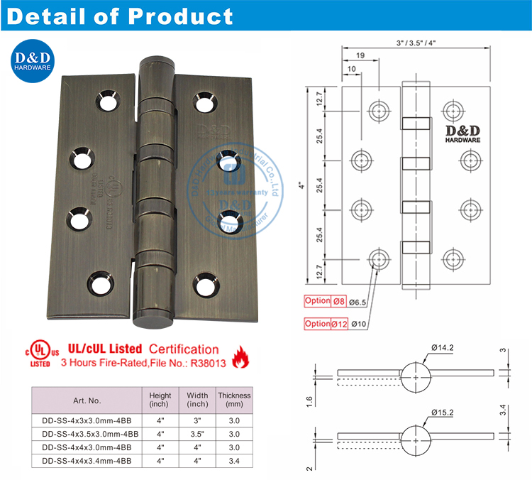 Hinges de porte en bois-DDSS003-Fr 