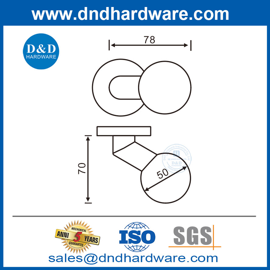 Acier inoxydable nouveau bouton de poignée de porte de levier pour la porte de la cuisine-DDTH032